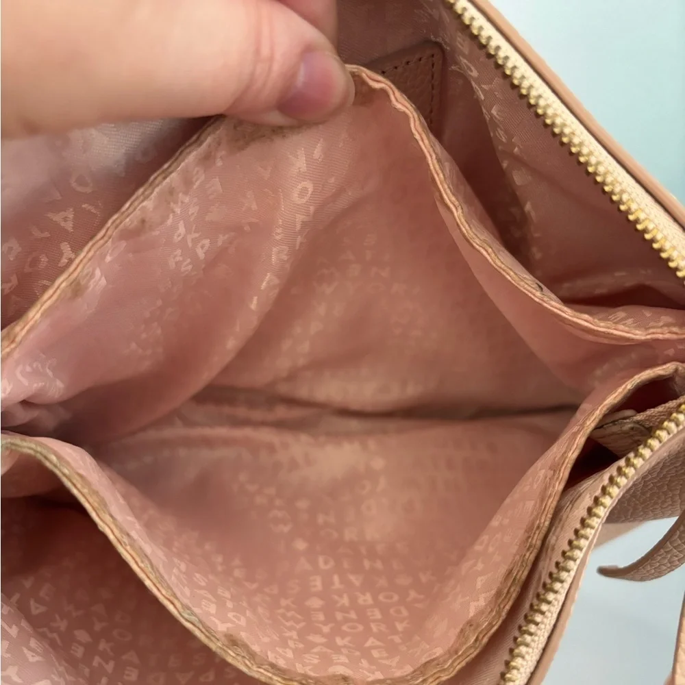 Kate Spade Leila Triple Gusset Pebble Cow Leather Crossbody Light Pink WKRU5503